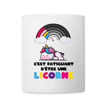 C'est fatiguant d'être une licorne Humour Fille - Mug blanc - blanc - Devant