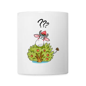 Cow with Bush Funny Animal Design - Mug - white - Front