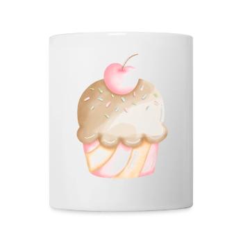 Cupcake Cherry Frosting Sweet Dessert Shirt - Mug - white - Front