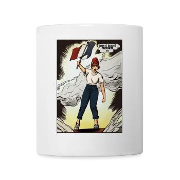 Marianne - symbole de la république, dessin rétro - Mug blanc - blanc - Devant
