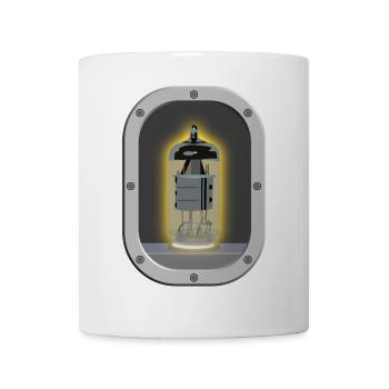 Röhre hinter Schauglas - Tasse - Weiß - Vorne