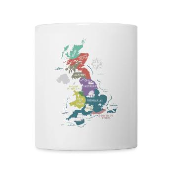 Carte Cornouailles, Carmélide, Pays de Galles... - Mug blanc - blanc - Devant
