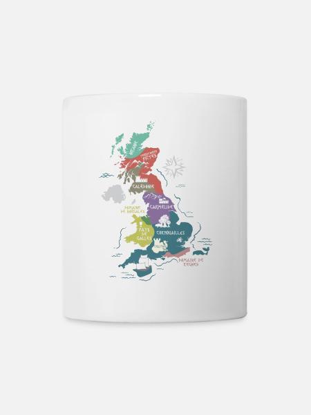 Carte Cornouailles, Carmélide, Pays de Galles... - Mug blanc - blanc