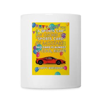 Italienischer Sportwagen - Geburtstagskarte - Tasse - Weiß - Vorne