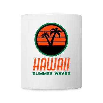 Hawaii, summer waves (Kreis, Sonne, Palmen) - Tasse - Weiß - Vorne