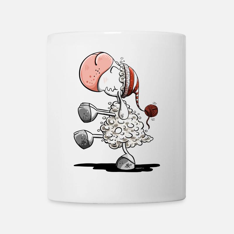 Schlafwandler Schaf mit Schlafmütze - Tasse - Weiß