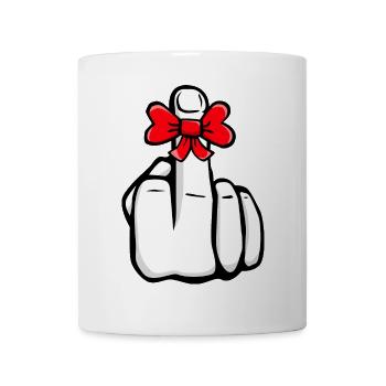 Hand Fuck You! Mittelfinger! süß cool Symbol - Tasse - Weiß - Vorne