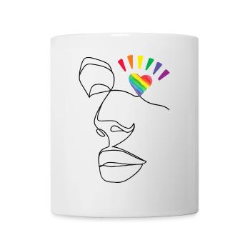 Pride Month Rainbow Heart Eye LGBTQ Queer Art - Mug - white - Front