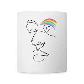 Mois de la fierté Rainbow Heart Eye LGBTQ Queer Art - Mug blanc - blanc - Devant