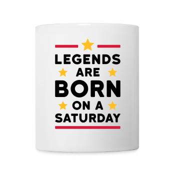 Legends are born on a Saturday (lines, stars) - Mug - white - Front