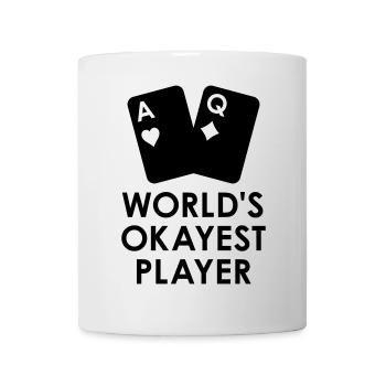 World's okayest player (two playing cards) - Mug - white - Front