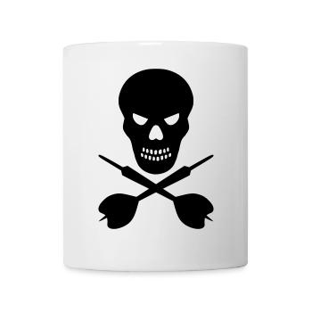 Crâne et fléchettes croisées - Mug blanc - blanc - Devant