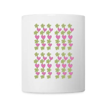 motif de fleurs de cœurs - Mug blanc - blanc - Devant