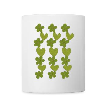 mosaïque de fleurs de cœurs - Mug blanc - blanc - Devant