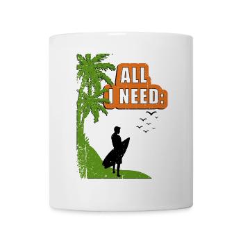 All i need BEACH SURFER - Mug - white - Front