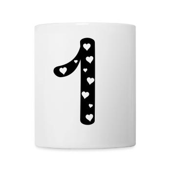 1 anniversaire avec le cœur - Mug blanc - blanc - Devant