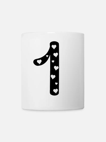 1 Geburtstag mit Herz - Tasse - Weiß