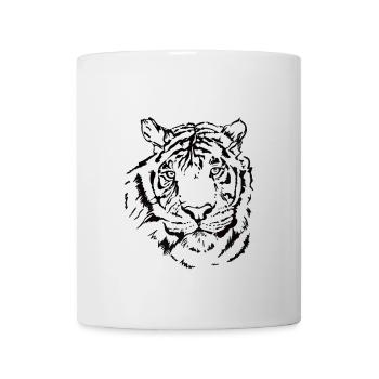Tigre dessiné à la main - Mug blanc - blanc - Devant