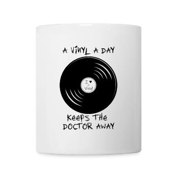 vinyl a day keeps the doctor away love sketch - Tasse - Weiß - Vorne