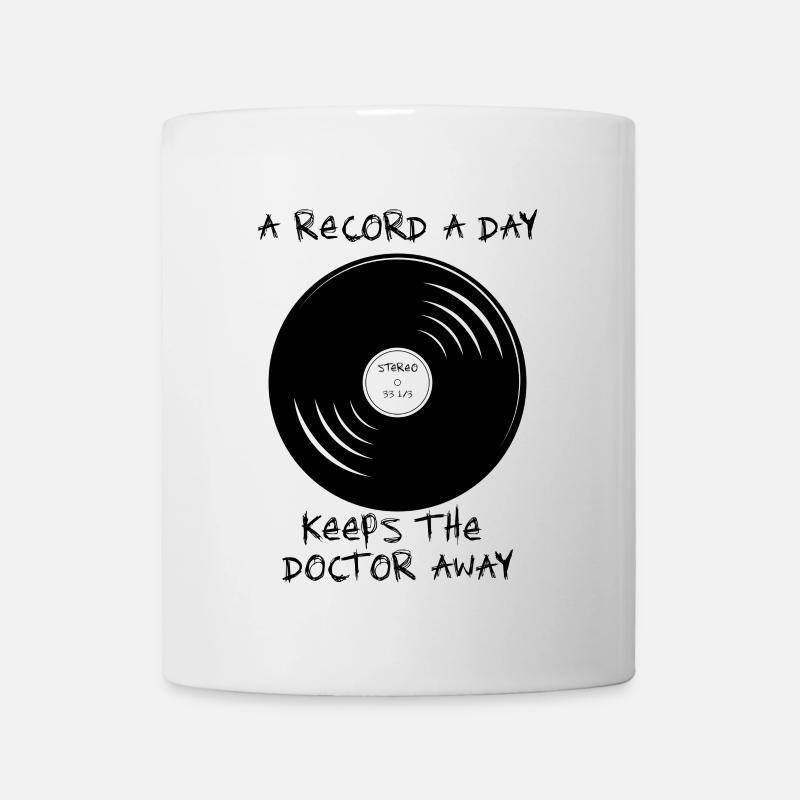a record a day keeps the doctor away 33 1/3 sketch - Mug - white