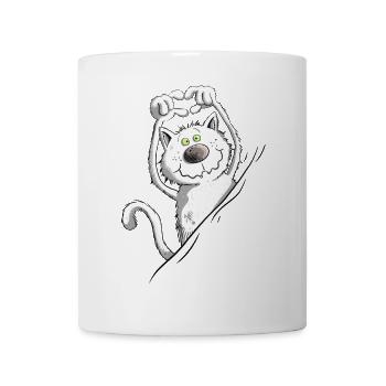 Le chat forme un cœur I Cadeau d’amis chats - Mug blanc - blanc - Devant