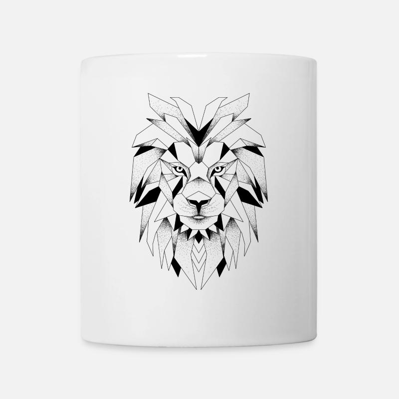 Geometric graphic lion head - Mug - white