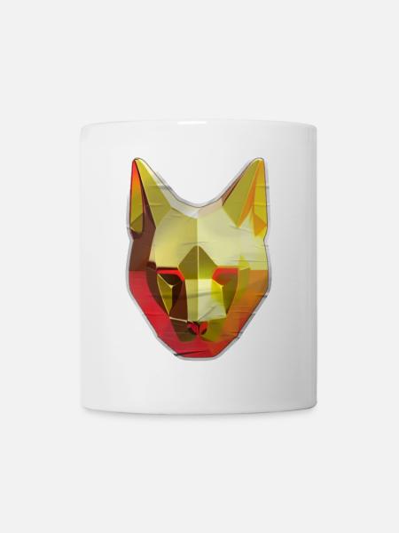 Cat Polygon in Gold - Mug - white