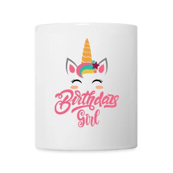 Fille d’anniversaire Licorne Arc-en-ciel - Mug blanc - blanc - Devant