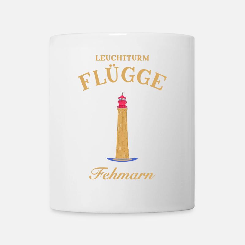 Wahrzeichen Leuchtturm Flügge auf Fehmarn, Ostsee - Tasse - Weiß