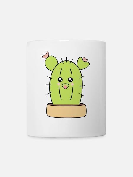 Kaktus, Kakteen, Sukkulenten, Pflanze cute - Tasse - Weiß