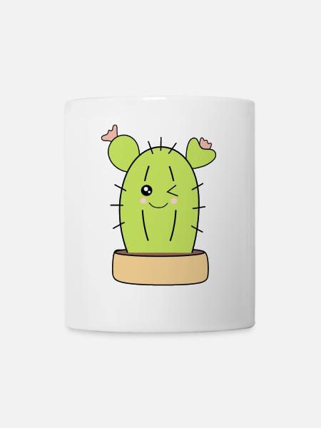 Kawaii Kaktus - Tasse - Weiß