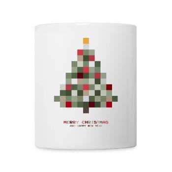 Weihnachtsbaum Pixel - Tasse - Weiß - Vorne