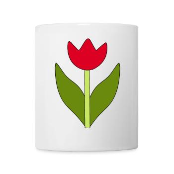 Blume rot rote Blume Blumen Tulpe rot - Tasse - Weiß - Vorne
