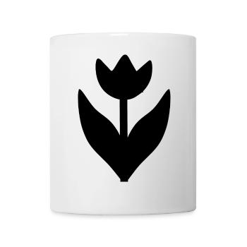 Flower Black Flowers Black Blossom Tulip Flower - Mug - white - Front