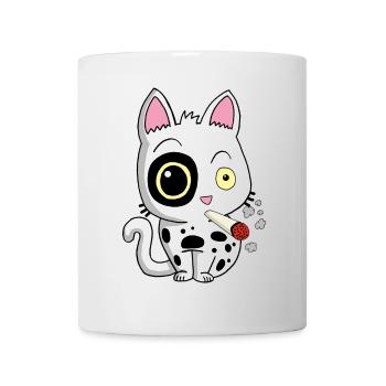 Chat fumeur - Mug blanc - blanc - Devant