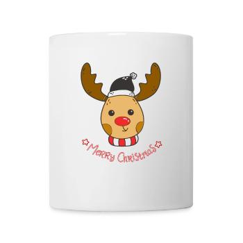 Niedliches Rudolph Rentier Weihnachtsdesign - Tasse - Weiß - Vorne