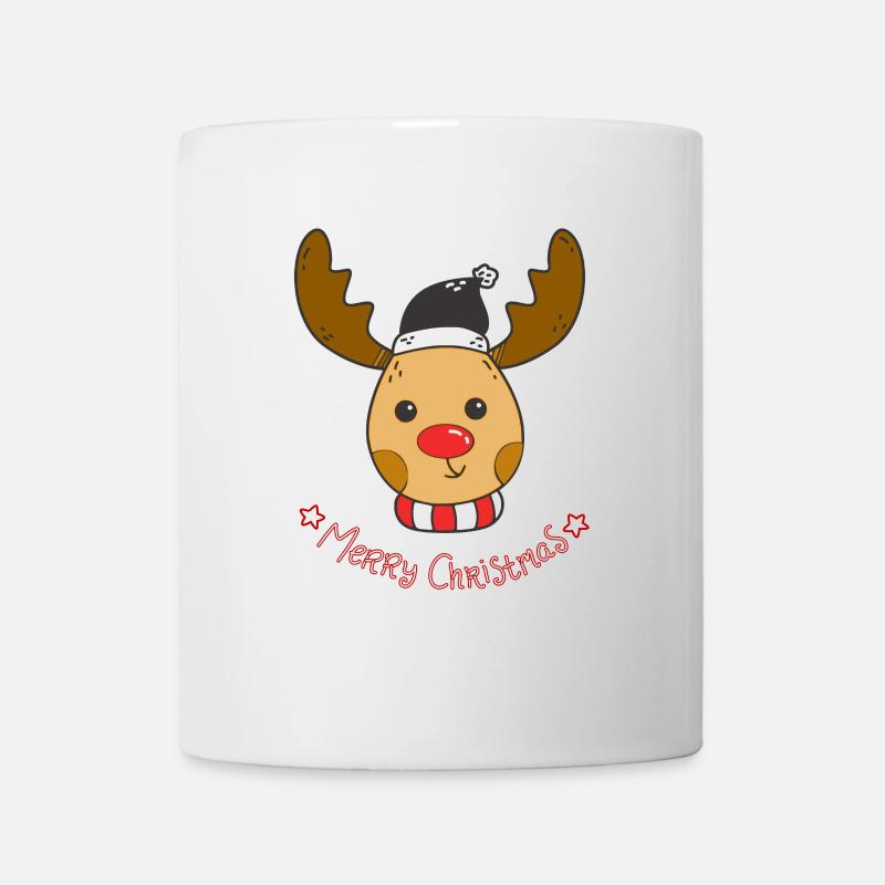 Cute Rudolph Reindeer Christmas Design - Mug - white