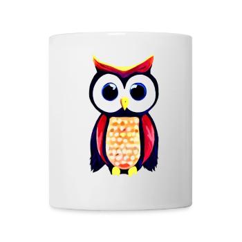 Owl with big curious eyes - Mug - white - Front