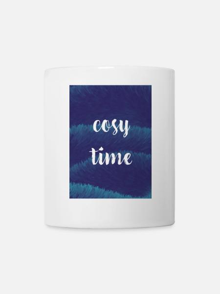 Gemütliche Nacht / Zeit mit Plüschtextur - Tasse - Weiß