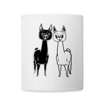 Alpagas drôles - 2 Alpagas ultra mignons - Mug blanc - blanc - Devant