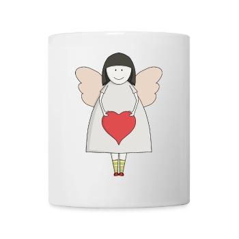 Little angel holding a heart - Mug - white - Front