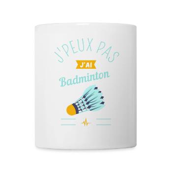 J Peux pas j ai Badminton jaune - Mug blanc - blanc - Devant