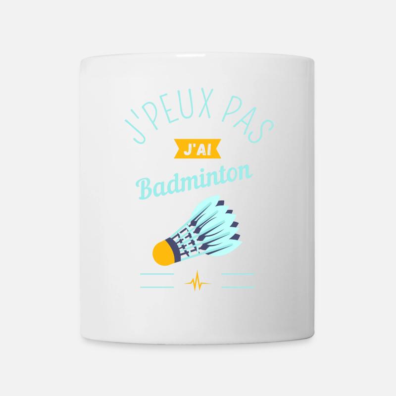 J Peux pas j ai Badminton jaune - Mug blanc - blanc