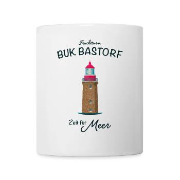 Leuchtturm Buk Bastorf, Zeit für Meer - Tasse - Weiß - Vorne