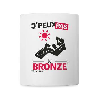 J'peux pas, je bronze - Mug blanc - blanc - Devant