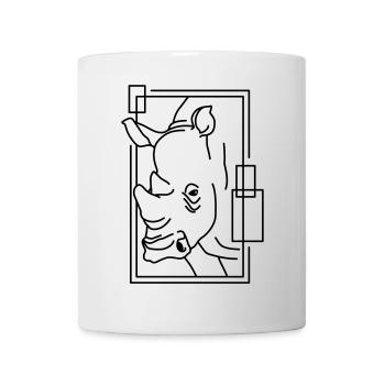Rhinoceros in geometric design - Mug - white - Front