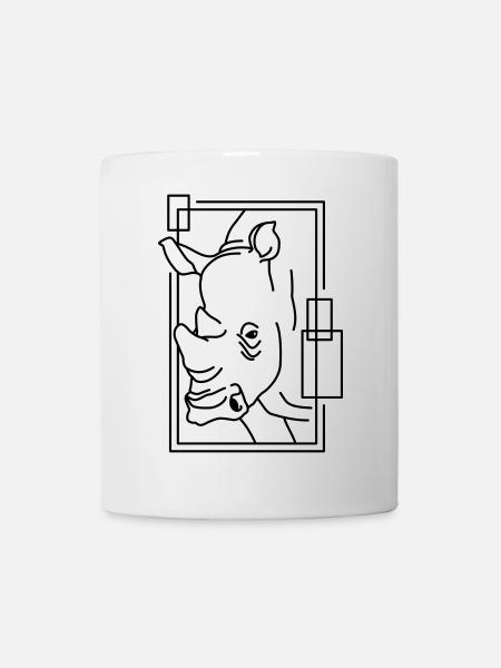 Rhinocéros en conception géométrique - Mug blanc - blanc