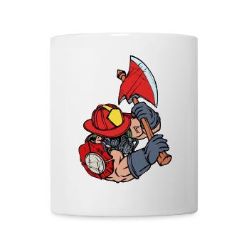 Professional fire brigade fire brigade firefighter helmet rescuer - Mug - white - Front