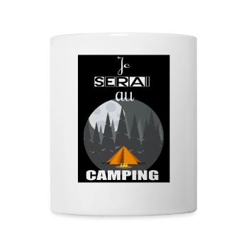 Camping nocturne en forêt - Mug blanc - blanc - Devant