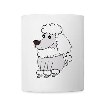Chien Dessin Animé Caniche Adorable - Mug blanc - blanc - Devant